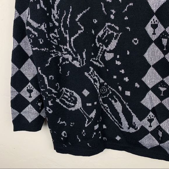 Vintage Black and White Cowl Neck Sweater - Picture 4 of 13